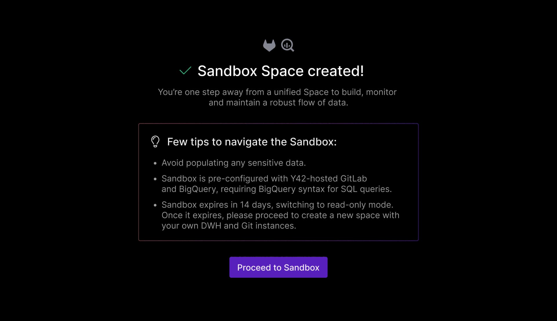 Default Sandbox Space for Free Trials