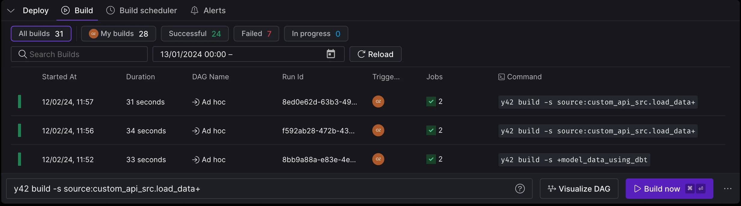 Python ingest build commands