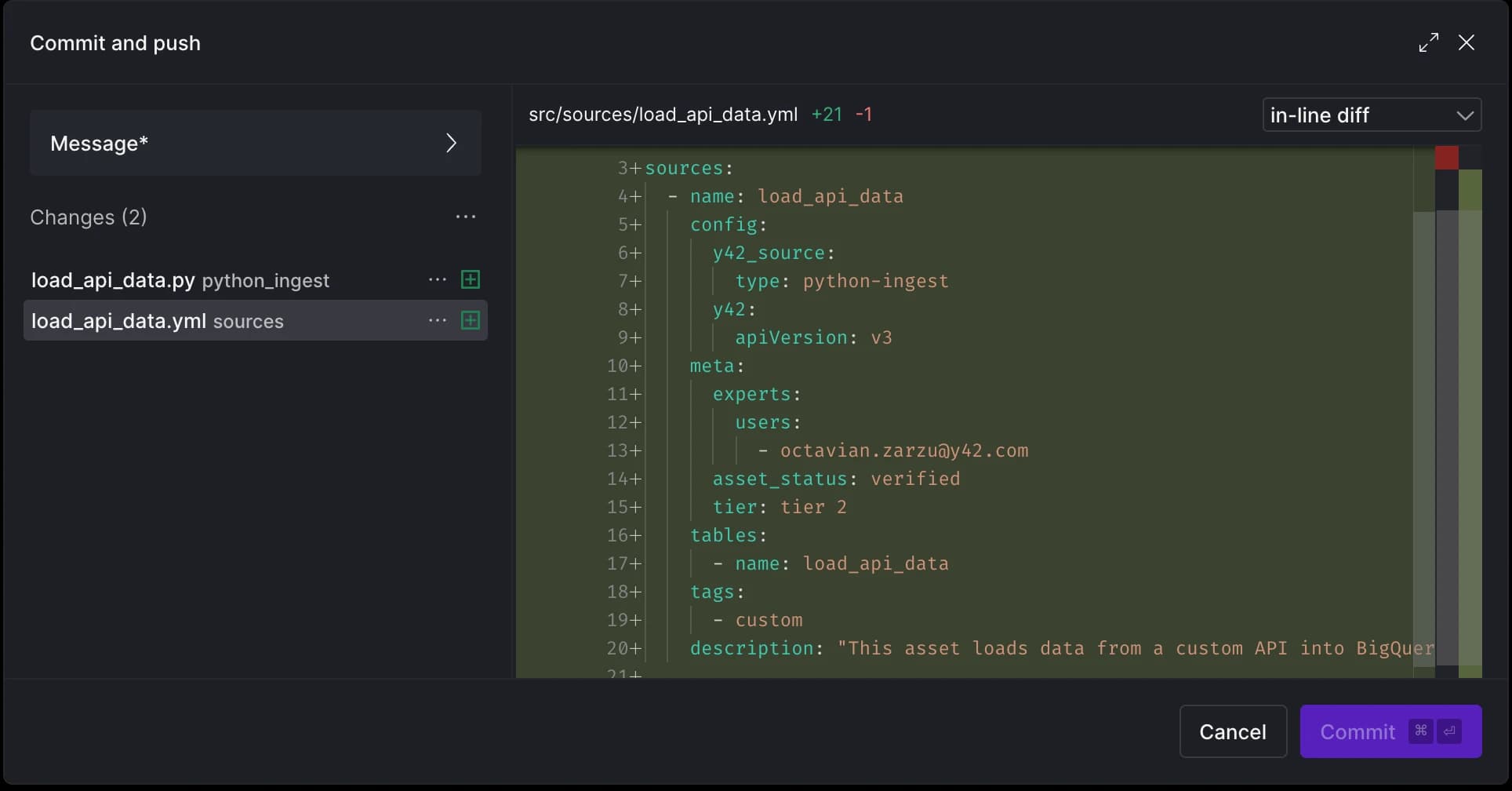 YAML file is auto-generated with standardized metadata