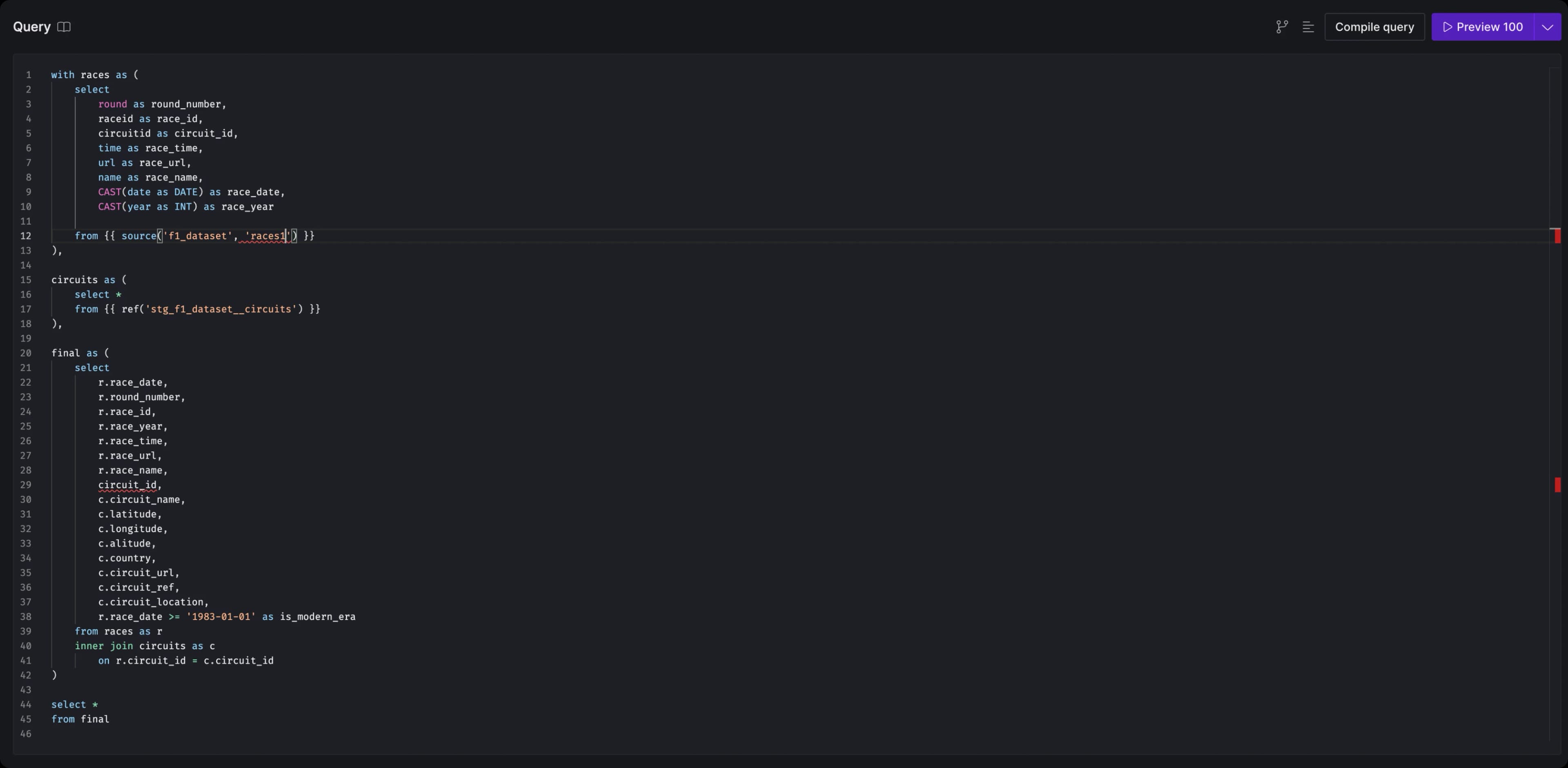 Updating model's definition.