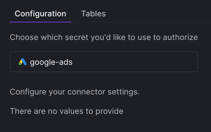 Add new or use an existing connection.