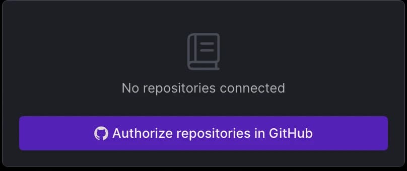 Authorize repositories in GitHub.