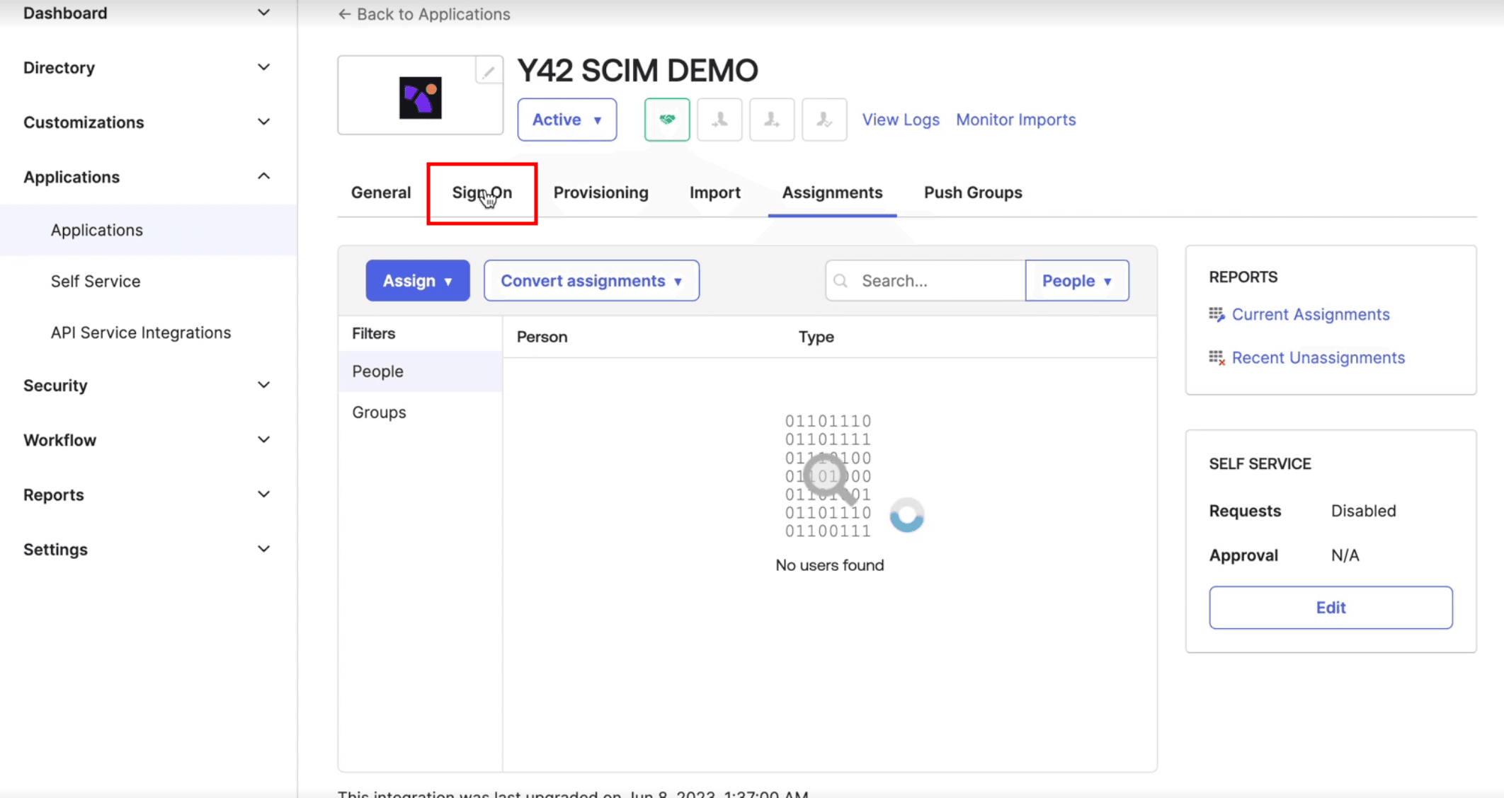 Set-Up Okta in Y42: Start editing Y42 application.