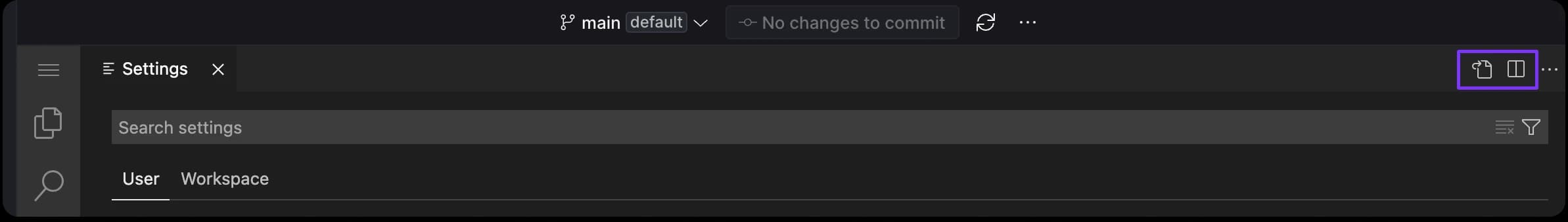 Opening setting as JSON and split screen options.