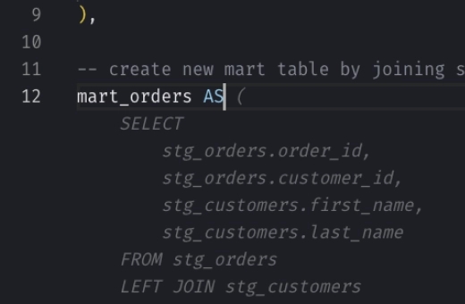 Y42 SQL completion user interface